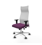 Piqueras y Crespo Albacete malla XL sincro malla blanca similpiel morado brazos 1D base aluminio ruedas 65mm engomadas