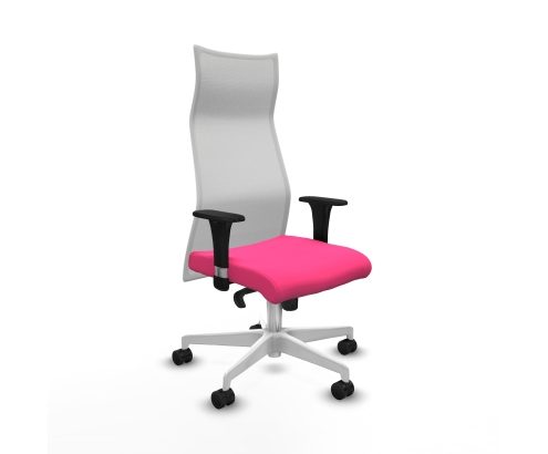Piqueras y Crespo Albacete malla XL sincro malla blanca similpiel rosa brazos 1D base blanca ruedas 65mm nailon