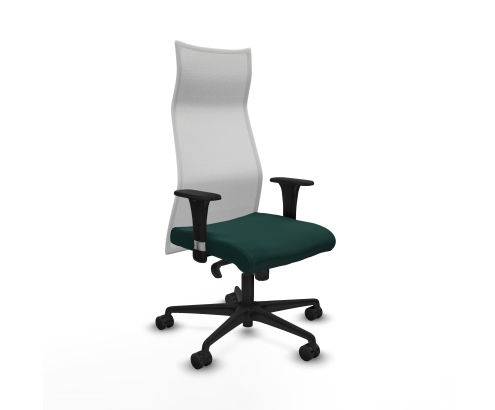 Piqueras y Crespo Albacete malla XL sincro malla blanca similpiel verde botella brazos 1D base nailon ruedas 65mm nailon