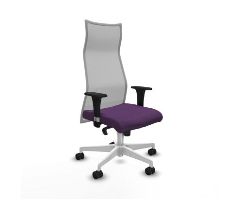 Piqueras y Crespo Albacete malla XL sincro malla gris bali morado brazos 1D base blanca ruedas 65mm nailon