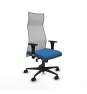 Piqueras y Crespo Albacete malla XL sincro malla gris similpiel azul claro brazos 1D base nailon ruedas 65mm nailon