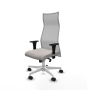 Piqueras y Crespo Albacete malla XL sincro malla gris similpiel blanco brazos 1D base blanca ruedas 65mm nailon