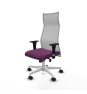 Piqueras y Crespo Albacete malla XL sincro malla gris similpiel morado brazos 1D base blanca ruedas 65mm nailon