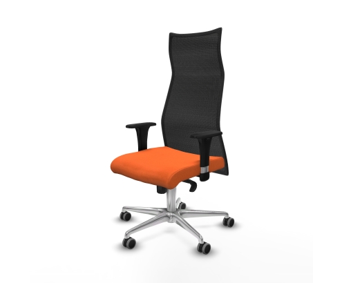 Piqueras y Crespo Albacete malla XL sincro malla negra bali naranja brazos 1D base aluminio ruedas 65mm engomadas