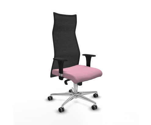 Piqueras y Crespo Albacete malla XL sincro malla negra bali rosa brazos 1D base aluminio ruedas 65mm engomadas