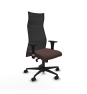 Piqueras y Crespo Albacete malla XL sincro malla negra similpiel marr?n oscuro brazos 1D base nailon ruedas 65mm nailon