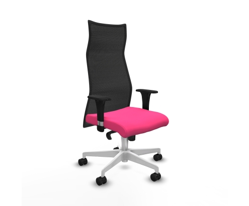 Piqueras y Crespo Albacete malla XL sincro malla negra similpiel rosa brazos 1D base blanca ruedas 65mm nailon