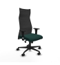 Piqueras y Crespo Albacete malla XL sincro malla negra similpiel verde botella brazos 1D base nailon ruedas 65mm nailon