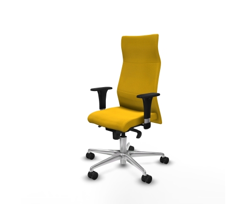 Piqueras y Crespo Albacete XL sincro bali amarillo brazos 1D base aluminio ruedas 65 mm nailon