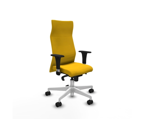 Piqueras y Crespo Albacete XL sincro bali amarillo brazos 1D base blanca ruedas 65 mm nailon