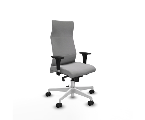 Piqueras y Crespo Albacete XL sincro bali gris claro brazos 1D base blanca ruedas 65 mm nailon