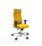 Piqueras y Crespo Albacete XL sincro similpiel amarillo brazos 1D base aluminio ruedas 65 mm nailon
