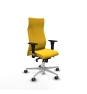 Piqueras y Crespo Albacete XL sincro similpiel amarillo brazos 1D base aluminio ruedas 65mm engomadas