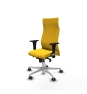 Piqueras y Crespo Albacete XL sincro similpiel amarillo brazos 1D base aluminio ruedas 65mm engomadas