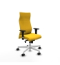 Piqueras y Crespo Albacete XL sincro similpiel amarillo brazos 1D base blanca ruedas 65 mm nailon
