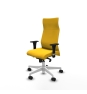 Piqueras y Crespo Albacete XL sincro similpiel amarillo brazos 1D base blanca ruedas 65 mm nailon