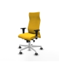 Piqueras y Crespo Albacete XL sincro similpiel amarillo brazos 1D base blanca ruedas 65mm engomadas
