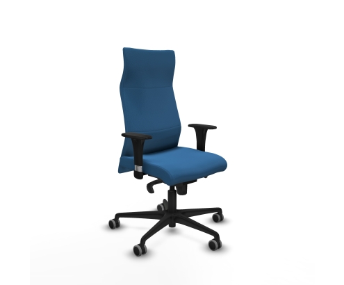 Piqueras y Crespo Albacete XL sincro similpiel azul claro brazos 1D base nailon ruedas 65mm engomadas
