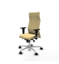 Piqueras y Crespo Albacete XL sincro similpiel crema brazos 1D base aluminio ruedas 65 mm nailon