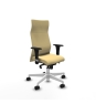 Piqueras y Crespo Albacete XL sincro similpiel crema brazos 1D base blanca ruedas 65 mm nailon