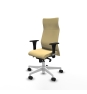 Piqueras y Crespo Albacete XL sincro similpiel crema brazos 1D base blanca ruedas 65 mm nailon