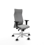 Piqueras y Crespo Albacete XL sincro similpiel gris claro brazos 1D base blanca ruedas 65 mm nailon