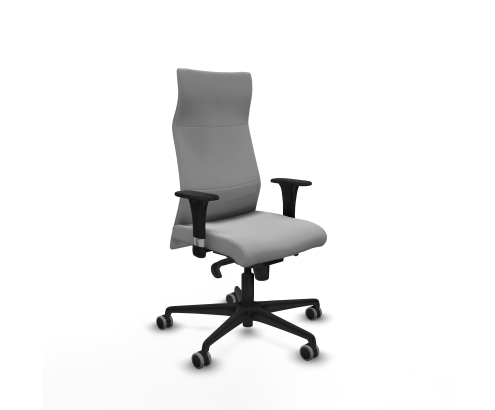 Piqueras y Crespo Albacete XL sincro similpiel gris claro brazos 1D base nailon ruedas 65mm engomadas