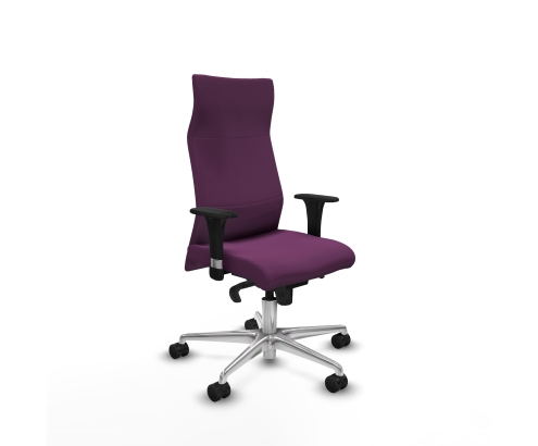 Piqueras y Crespo Albacete XL sincro similpiel morado brazos 1D base aluminio ruedas 65 mm nailon
