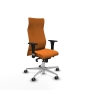 Piqueras y Crespo Albacete XL sincro similpiel naranja brazos 1D base aluminio ruedas 65mm engomadas