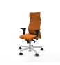 Piqueras y Crespo Albacete XL sincro similpiel naranja brazos 1D base blanca ruedas 65 mm nailon