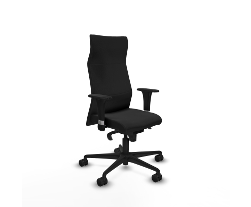 Piqueras y Crespo Albacete XL sincro similpiel negro brazos 1D base nailon ruedas 65 mm nailon