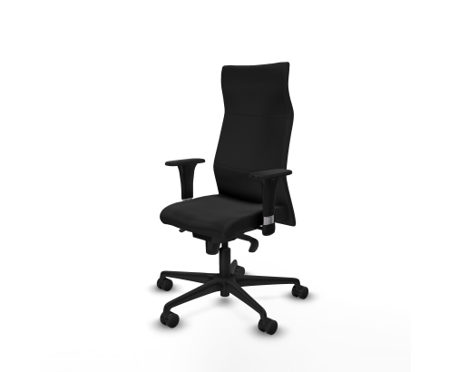 Piqueras y Crespo Albacete XL sincro similpiel negro brazos 1D base nailon ruedas 65 mm nailon