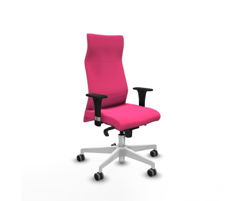 Piqueras y Crespo Albacete XL sincro similpiel rosa brazos 1D base blanca ruedas 65mm engomadas