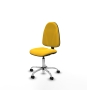 Piqueras y Crespo Algarra CP similpiel amarillo  base cromada ruedas nailon 50mm