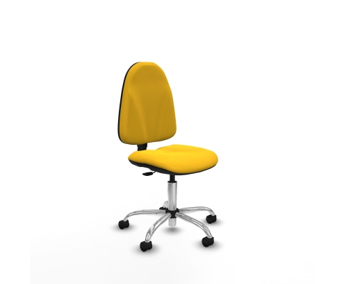 Piqueras y Crespo Algarra CP similpiel amarillo base cromada ruedas nailon 50mm