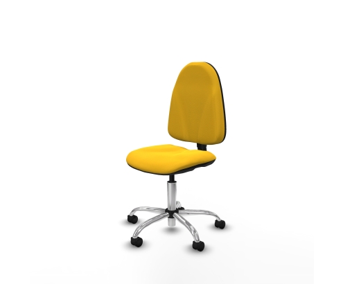 Piqueras y Crespo Algarra CP similpiel amarillo base cromada ruedas nailon 50mm