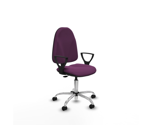Piqueras y Crespo Algarra CP similpiel morado brazos fijos base cromada ruedas engomadas 50mm