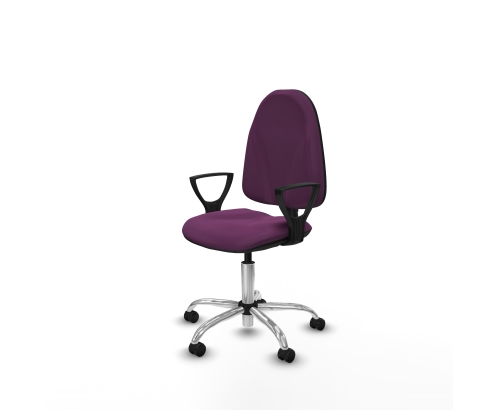 Piqueras y Crespo Algarra CP similpiel morado brazos fijos base cromada ruedas engomadas 50mm