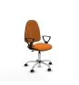 Piqueras y Crespo Algarra CP similpiel naranja brazos fijos base cromada ruedas engomadas 50mm