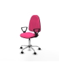 Piqueras y Crespo Algarra CP similpiel rosa brazos fijos base cromada ruedas engomadas 50mm
