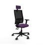 Piqueras y Crespo Bormate asincro malla negra bali morado brazos 2D base nailon cabecero 2D ruedas 65mm nailon