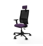 Piqueras y Crespo Bormate asincro malla negra bali morado brazos 2D base nailon cabecero 2D ruedas 65mm nailon