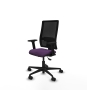 Piqueras y Crespo Bormate asincro malla negra bali morado brazos 2D base nailon  ruedas 65mm nailon
