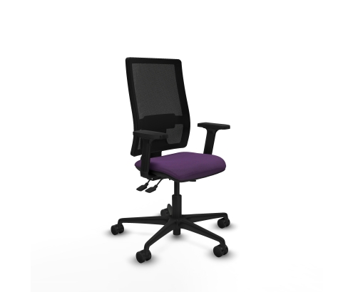 Piqueras y Crespo Bormate asincro malla negra bali morado brazos 2D base nailon  ruedas 65mm nailon