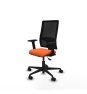 Piqueras y Crespo Bormate asincro malla negra bali naranja brazos 2D base nailon  ruedas 65mm nailon