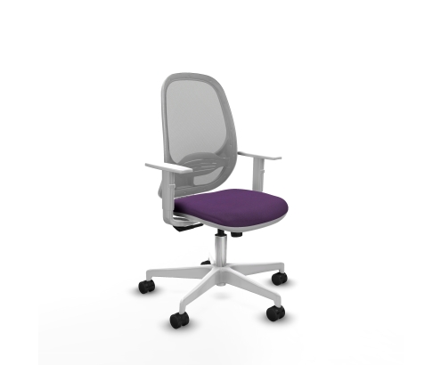 Piqueras y Crespo Cilanco blanca sincro malla gris bali morado brazos blancos base blanca ruedas 65mm nailon