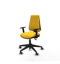 Piqueras y Crespo Elche AS similpiel amarillo brazos 1D base piramidal ruedas engomadas 65mm