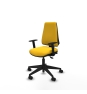 Piqueras y Crespo Elche AS similpiel amarillo brazos 1D base piramidal ruedas nailon 65mm