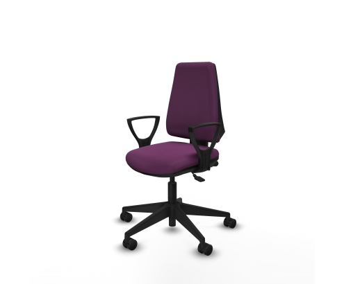 Piqueras y Crespo Elche AS similpiel morado brazos fijos base piramidal ruedas nailon 65mm