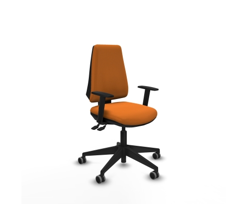 Piqueras y Crespo Elche AS similpiel naranja brazos 1D base piramidal ruedas engomadas 65mm